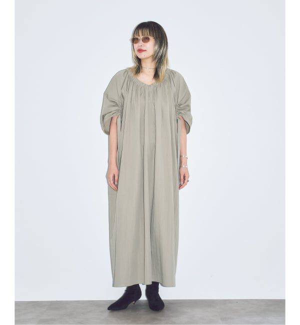  「《予約》GATHER SLEEVE DRESS：ワンピース」|ワンピース|