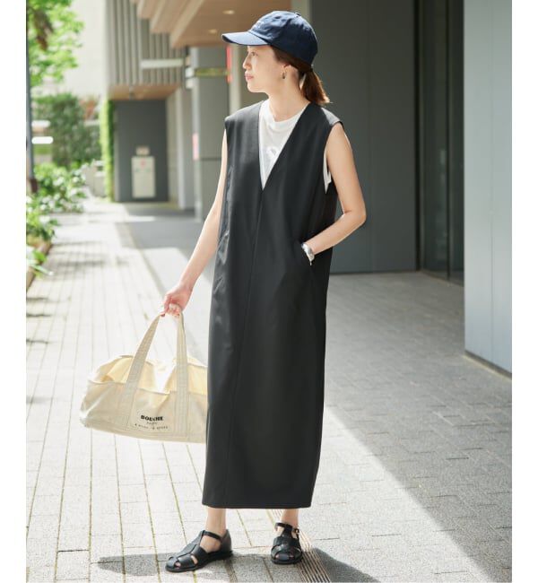 SLOBE IENA「《WEB限定/追加》TR Vネックジャンパースカート」|ワンピース|