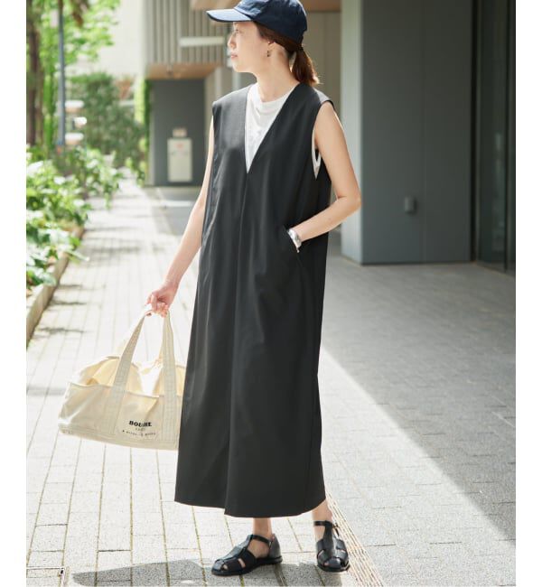 SLOBE IENA「《WEB限定/追加》TR Vネックジャンパースカート」|ワンピース|