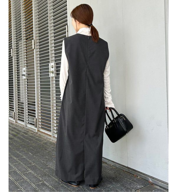 SLOBE IENA「《WEB限定/追加》TR Vネックジャンパースカート」|ワンピース|