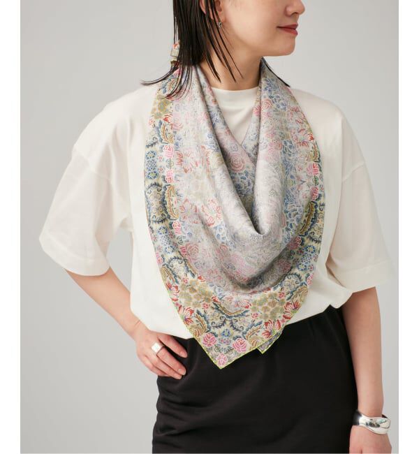 VERMEIL par iena「PIERRE LOUIS MASCIA ピエール ルイマーシャ Scarf 90x90cm 517702/101」|バンダナ・スカーフ|グリーン B