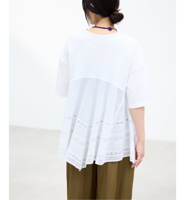 IENA「AAYUSHI/アユーシ バックスカーフハーフスリーブトップス SGN08110」|Tシャツ・カットソー|ホワイト