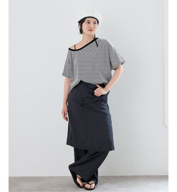 IENA「FOLKIN' VIOLETTE ROOM ASYMMETRY TEE Tシャツ FVR24407」|Tシャツ・カットソー|