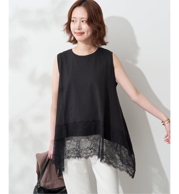 SLOBE IENA「《追加2》レースコンビノースリカットソー」|Tシャツ・カットソー|