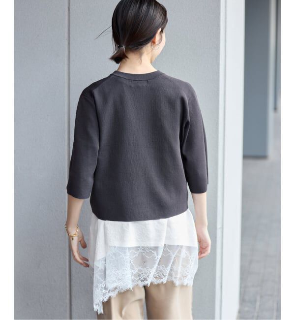 SLOBE IENA「《追加2》レースコンビノースリカットソー」|Tシャツ・カットソー|