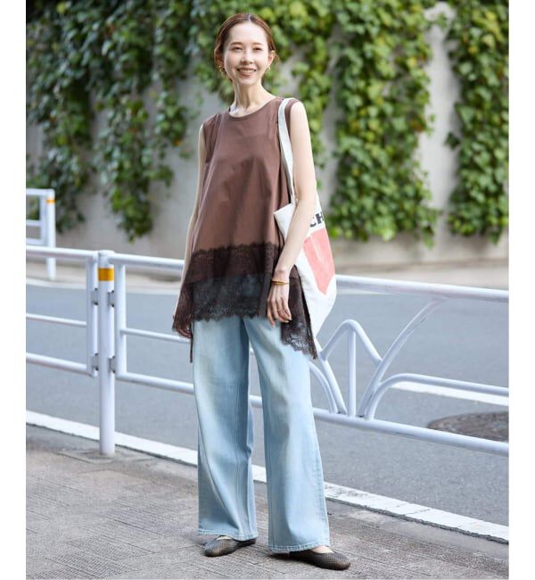 SLOBE IENA「《追加2》レースコンビノースリカットソー」|Tシャツ・カットソー|