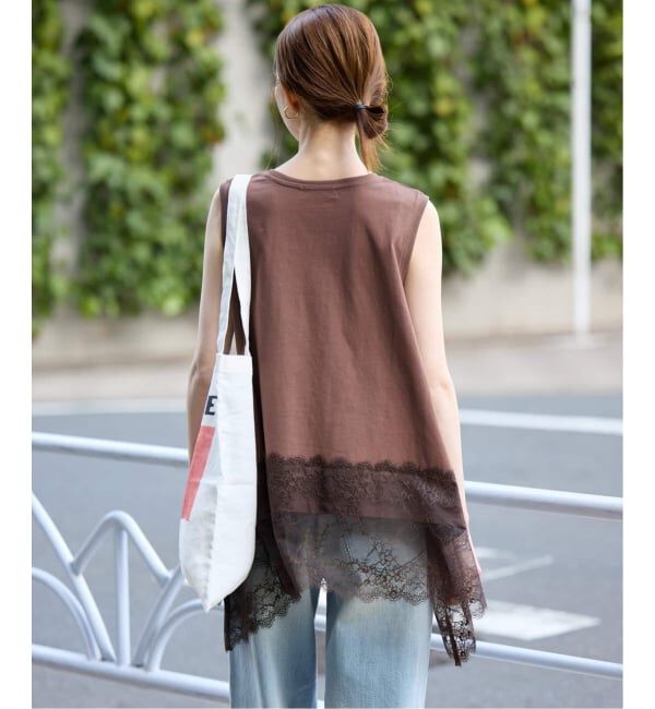 SLOBE IENA「《追加2》レースコンビノースリカットソー」|Tシャツ・カットソー|
