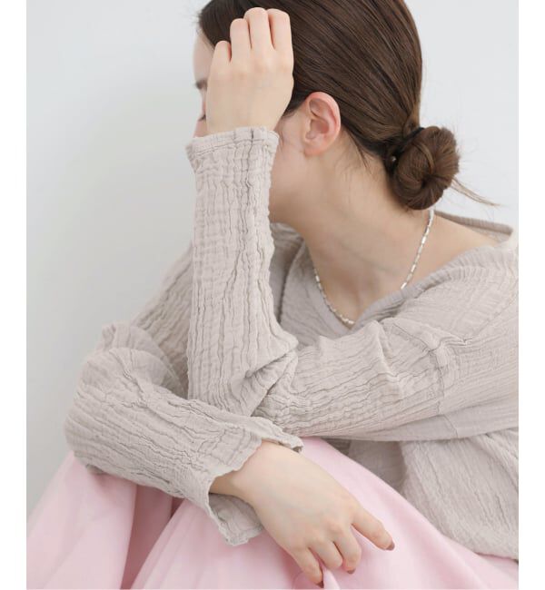 IENA「《追加予約》LES ATELIERS FRANCAIS DE CONFECTION T Manches Longues PE26TSMLGDC」|シャツ・ブラウス|グレーA