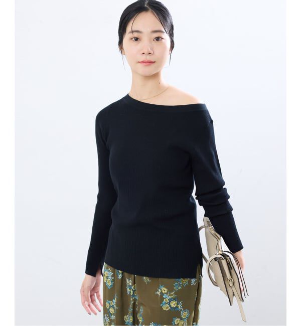 IENA「《予約/手洗い可》ECO SPLASH ボートネックプルオーバー」|ニット・セーター|