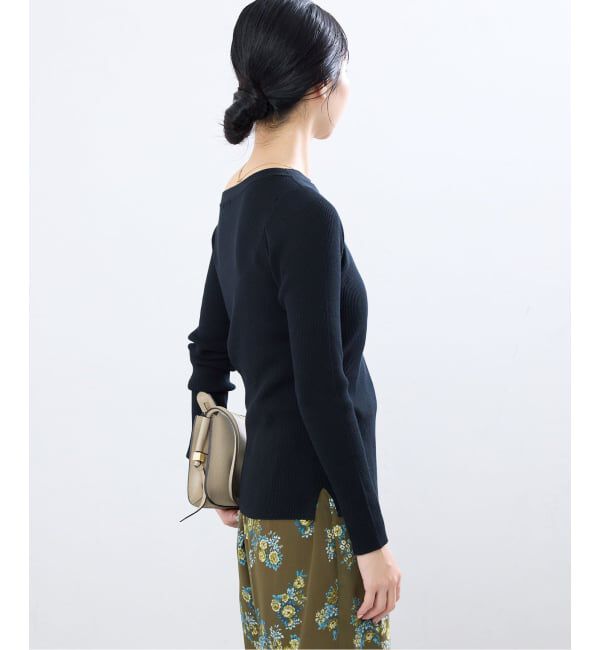 IENA「《予約/手洗い可》ECO SPLASH ボートネックプルオーバー」|ニット・セーター|