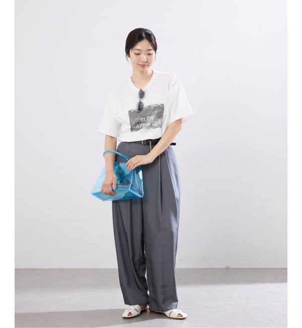 IENA「《WEB限定/追加予約》コットンフォトプリント ロゴTシャツ」|Tシャツ・カットソー|