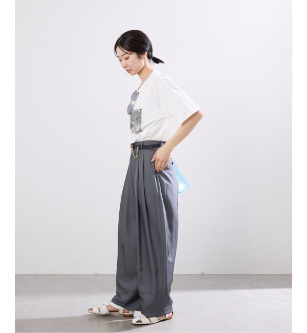 IENA「《WEB限定/追加予約》コットンフォトプリント ロゴTシャツ」|Tシャツ・カットソー|
