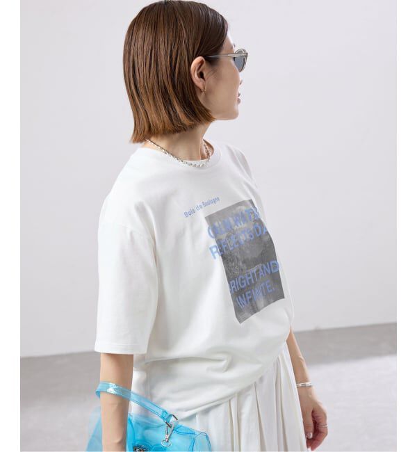 IENA「《WEB限定/追加予約》コットンフォトプリント ロゴTシャツ」|Tシャツ・カットソー|