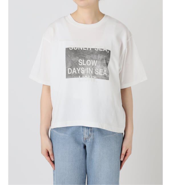 IENA「《WEB限定/追加予約》コットンフォトプリント ロゴTシャツ」|Tシャツ・カットソー|