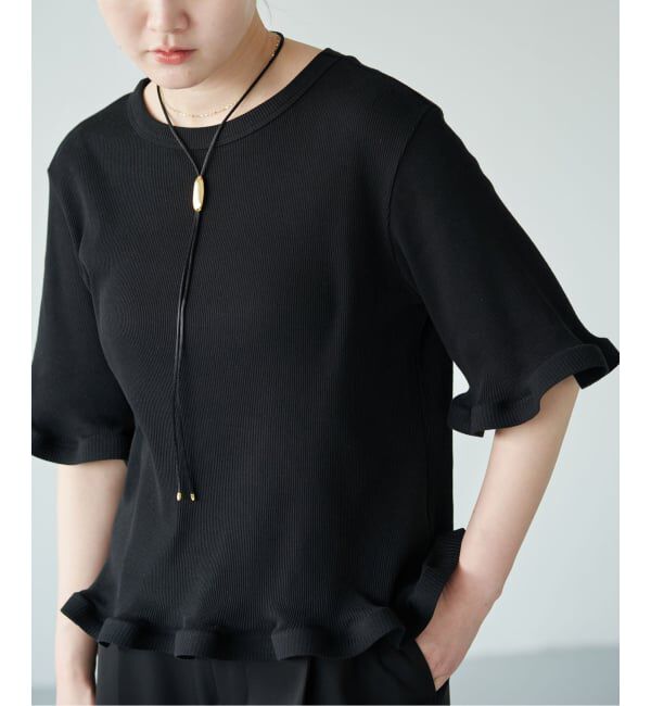 IENA「《WEB限定/追加予約》オーガニックコットン WAVE Tシャツ」|Tシャツ・カットソー|ブラック