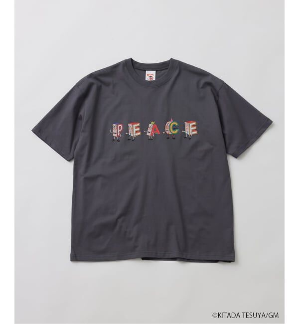JOURNAL STANDARD relume「Pちゃん / アルファベッツ "PEACE" アルファベット Tシャツ」|Tシャツ・カットソー|ブラック A
