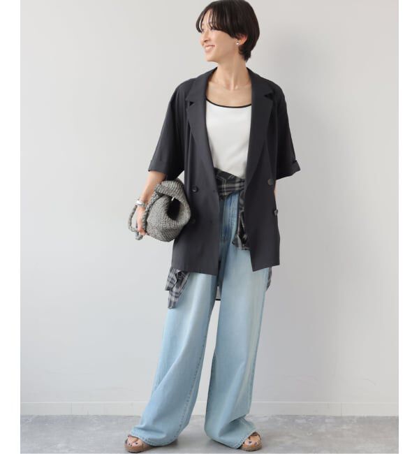 JOURNAL STANDARD relume「［吸水速乾 / 洗濯機洗い可］NATURAL FLAX ハーフスリーブジャケット」|テーラードジャケット|