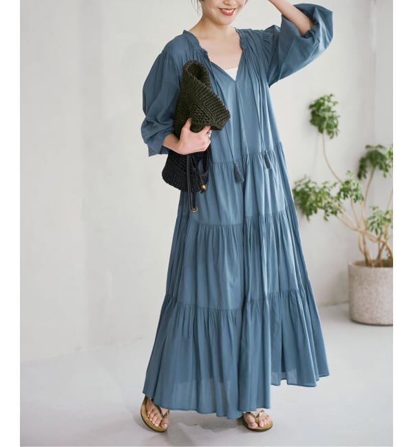 Spick and Span「HYU 2WAYティアードワンピース」|ワンピース|ブルー A