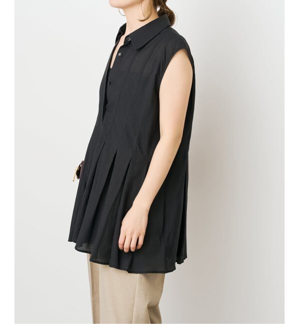Spick and Span「《手洗い可》C/Rボイルタックノースリーブブラウス」|シャツ・ブラウス|