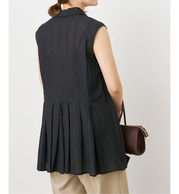Spick and Span「《手洗い可》C/Rボイルタックノースリーブブラウス」|シャツ・ブラウス|