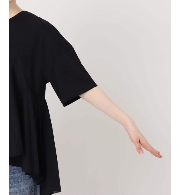 Spick and Span「《一部店舗+WEB限定 / 追加予約》AAYUSHI / アユーシ ペプラムラッフルTシャツ」|Tシャツ・カットソー|