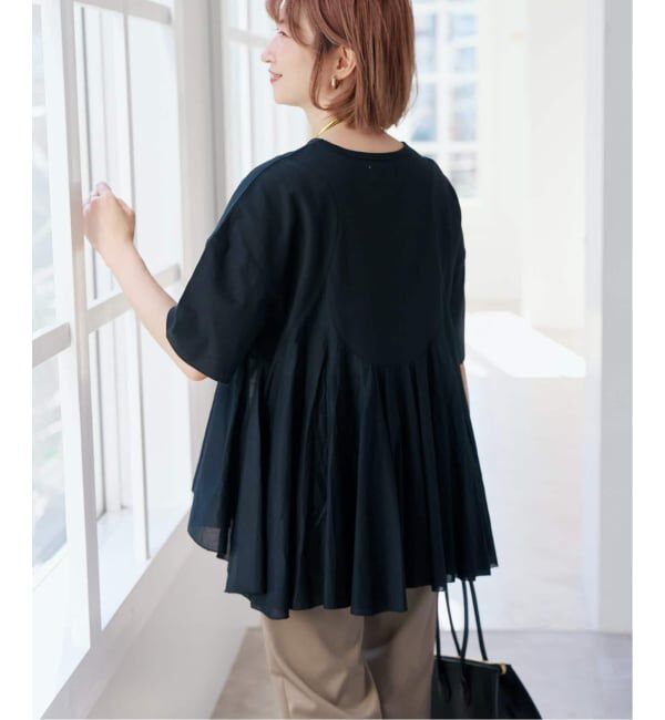 Spick and Span「《一部店舗+WEB限定 / 追加予約》AAYUSHI / アユーシ ペプラムラッフルTシャツ」|Tシャツ・カットソー|