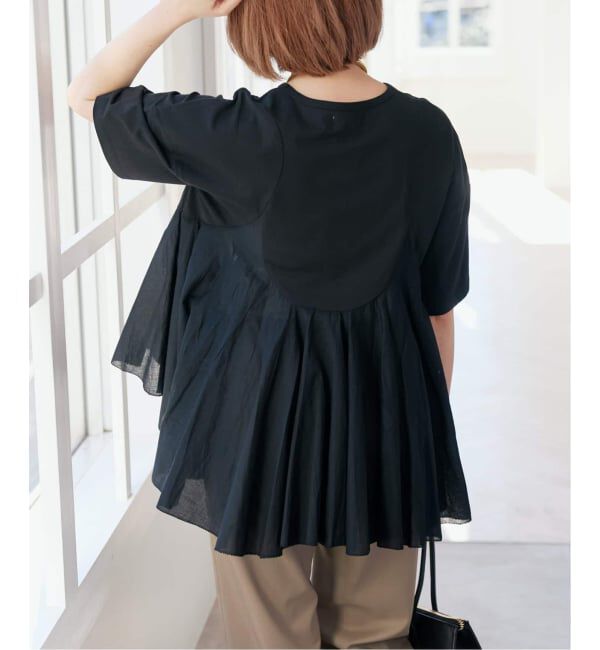 Spick and Span「《一部店舗+WEB限定 / 追加予約》AAYUSHI / アユーシ ペプラムラッフルTシャツ」|Tシャツ・カットソー|