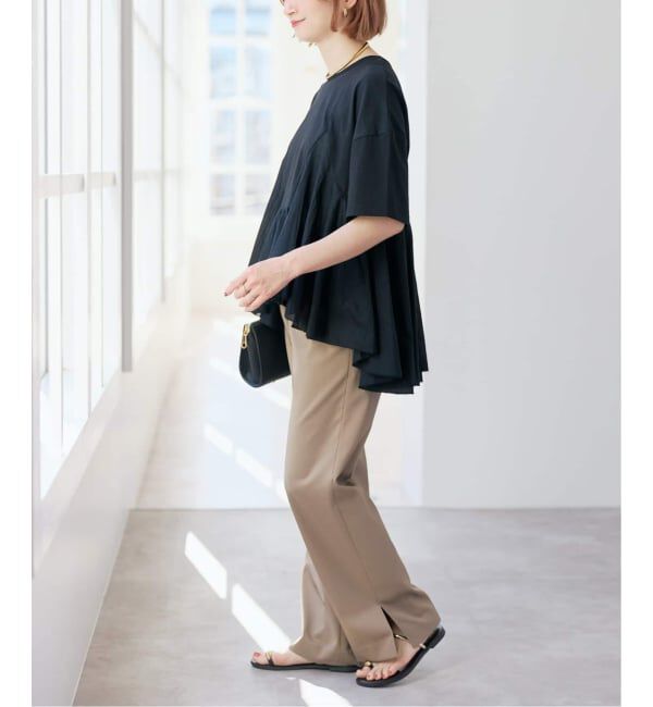 Spick and Span「《一部店舗+WEB限定 / 追加予約》AAYUSHI / アユーシ ペプラムラッフルTシャツ」|Tシャツ・カットソー|