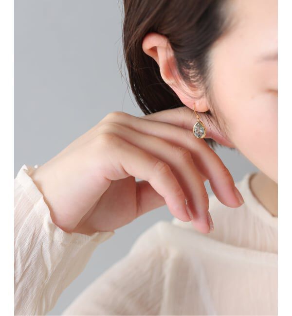 Spick and Span「《WEB限定》【SAMH by LILAS】グリーンアメジストピアス SVK18GP（両耳）」|ピアス|ゴールド