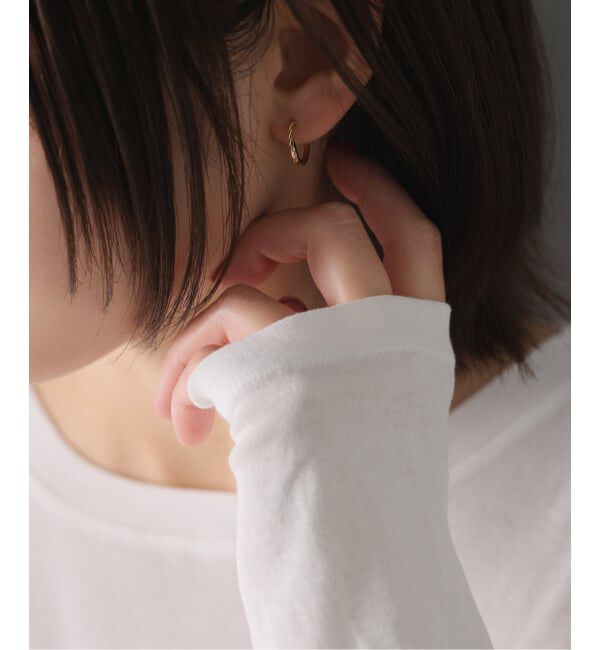 Lilas by Spick&Span「《WEB限定》スクリューフープピアスS K18（両耳）」|ピアス|