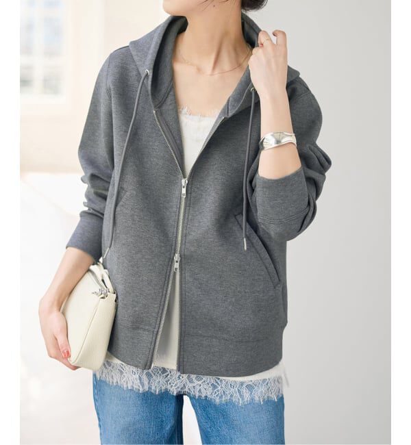 Spick and Span「《WEB限定カラー有り / 追加予約》ストレッチジップフードパーカー」|パーカー|