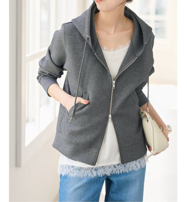 Spick and Span「《WEB限定カラー有り / 追加予約》ストレッチジップフードパーカー」|パーカー|