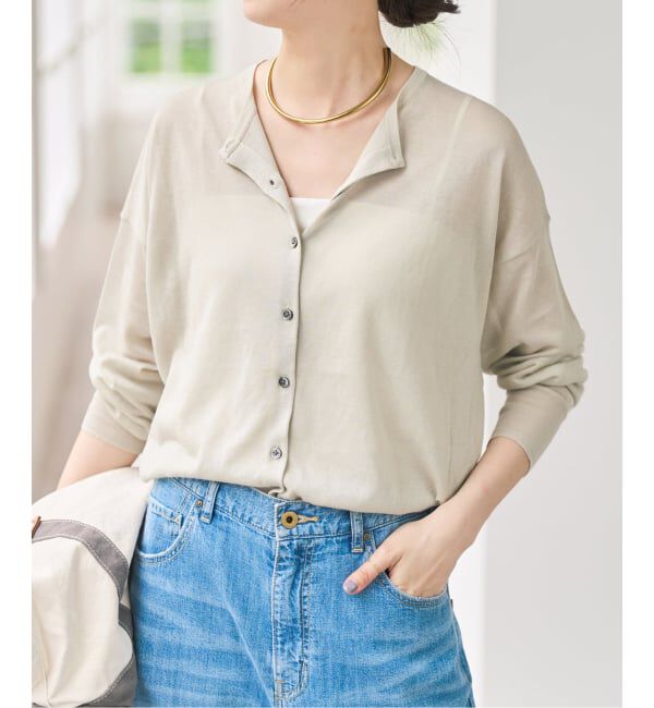 Spick and Span「《追加》ウォッシャブルシアークルーカーディガン」|カーディガン|