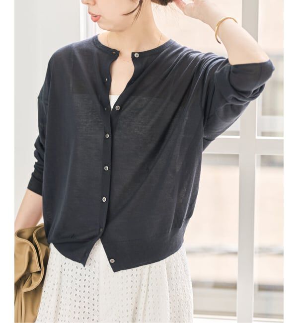 Spick and Span「《追加》ウォッシャブルシアークルーカーディガン」|カーディガン|