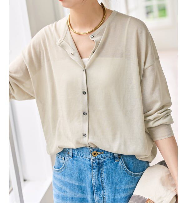 Spick and Span「《追加》ウォッシャブルシアークルーカーディガン」|カーディガン|
