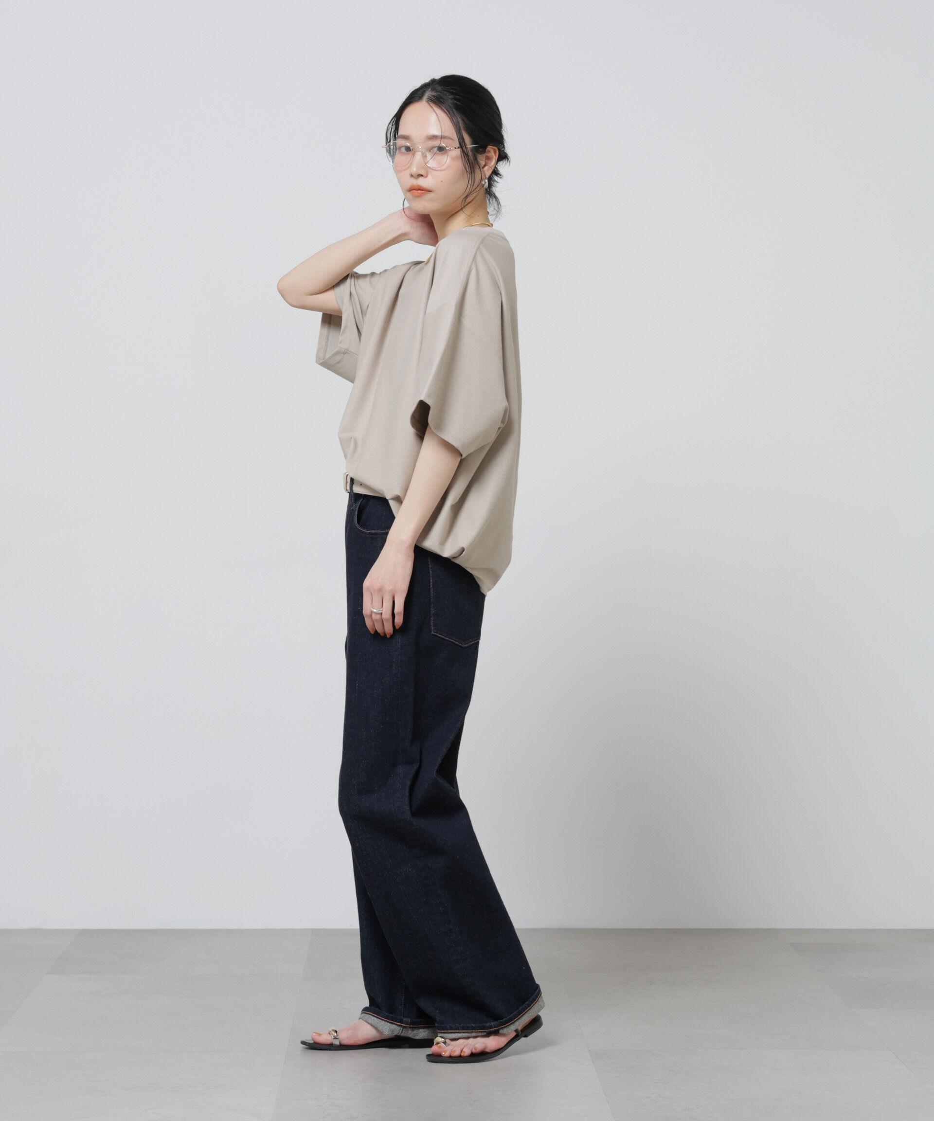 NANO universe「「Meaningful Continuity」coveross(R)ツイル調冷感プレーティング天竺Tシャツ」|Tシャツ・カットソー|