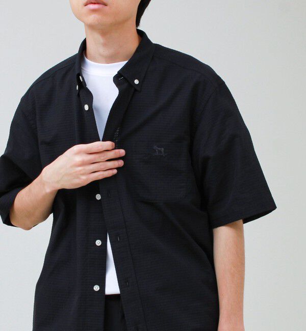 GLOSTER「【フレブル刺繍】スーパーソフトフレブルショートスリーブ ボタンダウンシャツ」|シャツ・ブラウス|