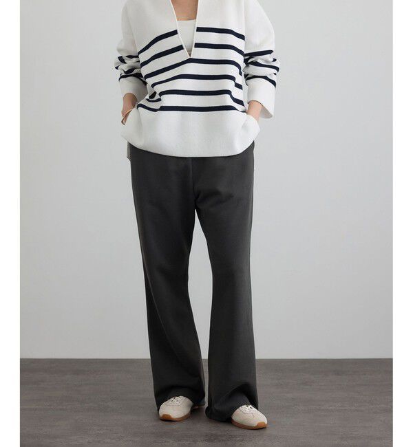 SALON adam et rope'「【WEB・一部店舗限定】セミフレアスウェットパンツ / セットアップ対応」|チノ|チャコール(06)