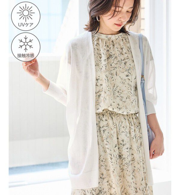 Rope&rsquo;Picnic「シャーベットニット トッパーカーディガン/UVケア・接触冷感」|カーディガン|オフホワイト(15)
