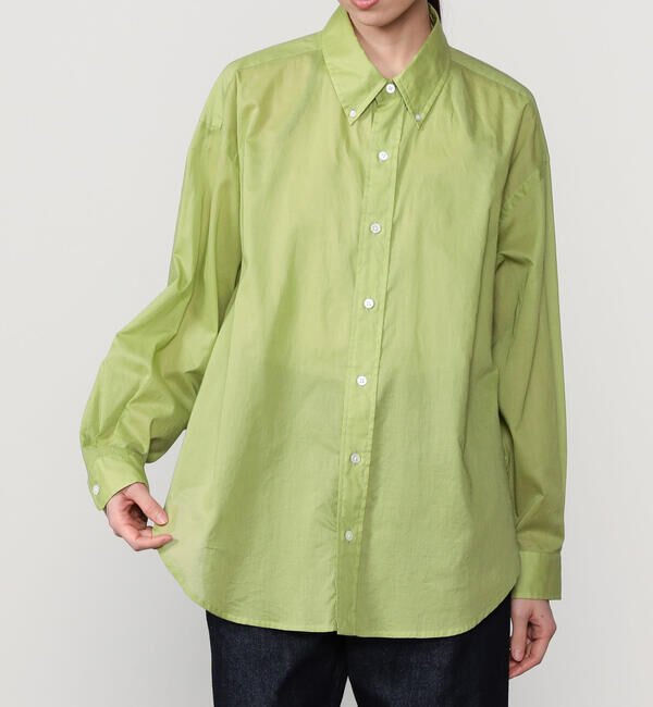  「THE SHINZONE |〈別注〉SHEER DADDY SHIRT WOMEN」|シャツ・ブラウス|GREEN系1
