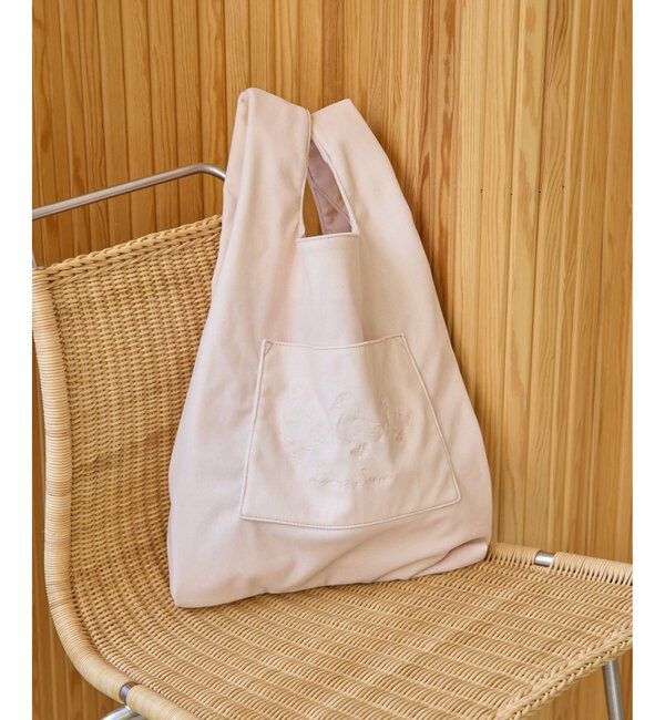 Hoaw.「【Hoaw.&times;Sampoコラボアイテム】ベロアショッパー」|ハンドバッグ|ベビーピンク