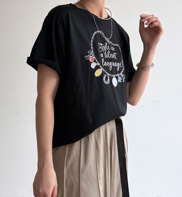  「【WEB限定】刺繍&times;プリントチャームイラストTEE」|Tシャツ・カットソー|