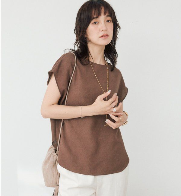  「【セットアップ着用可能/ドライタッチ/シワになりにくい】メッシュフレンチブラウス」|シャツ・ブラウス|