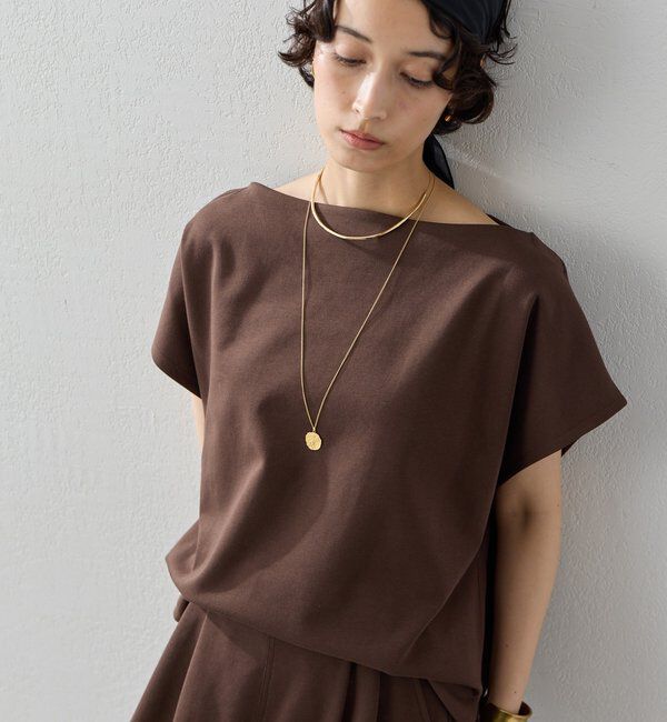  「【こなれ見えを叶える】【セットアップ対応】ジャージーボートカットソー」|Tシャツ・カットソー|ブラウン