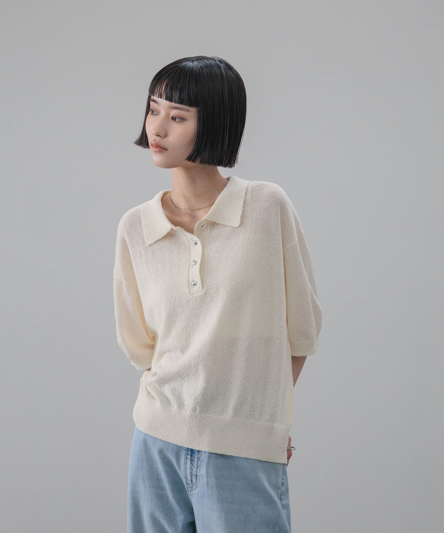 LOWRYS FARM「ブークレニットポロＳＳ」|ポロシャツ|