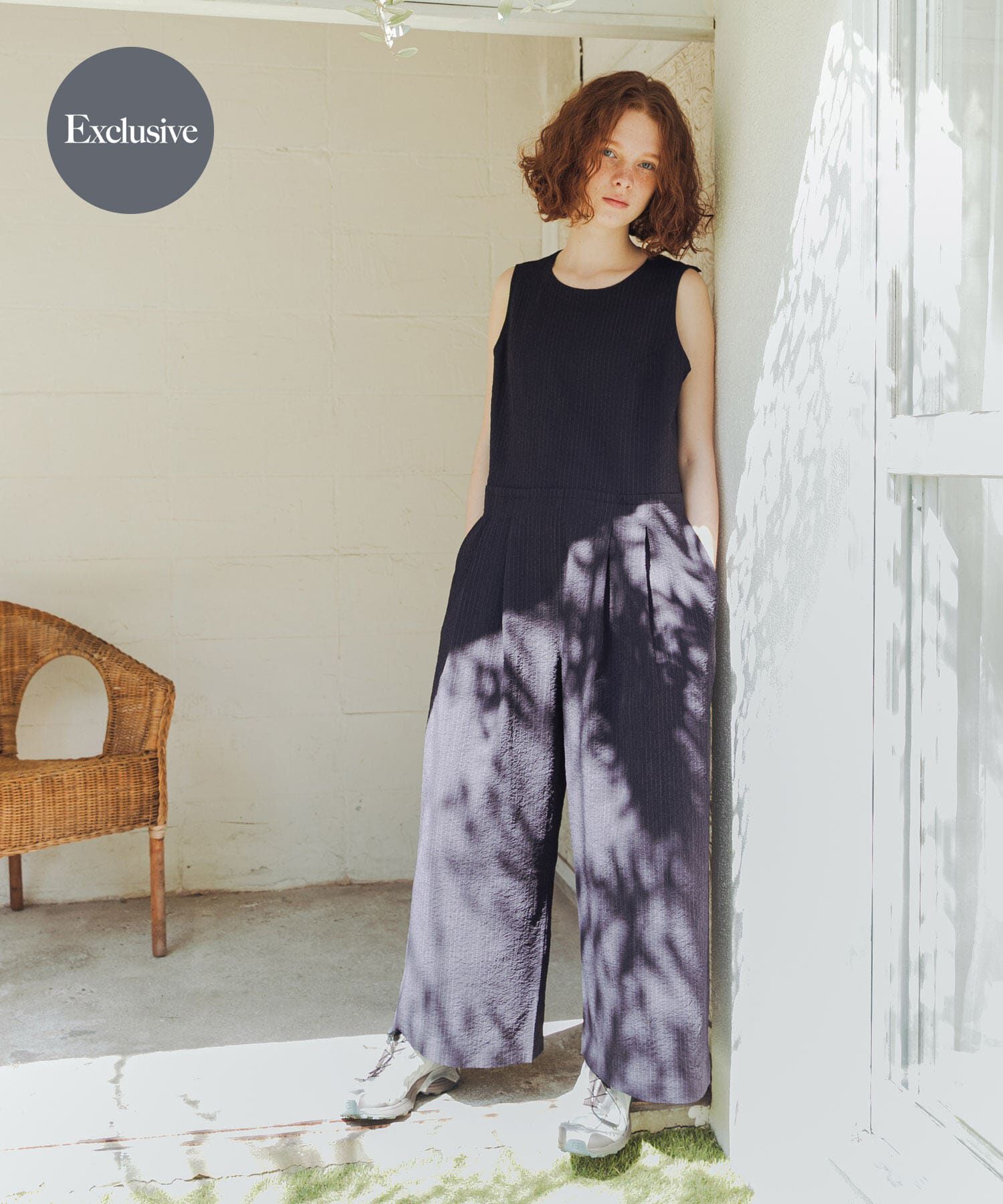 URBAN RESEARCH「『吸水速乾/UVカット』『別注』THOUSAND MILE&times;URBAN RESEARCH　SLEEVELESS ALL IN ONE」|オールインワン|ブルー系その他