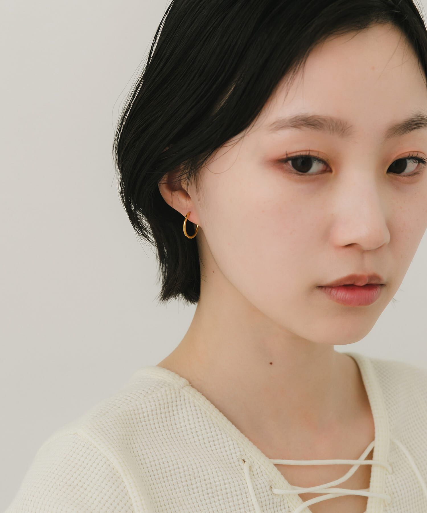 SMELLY「ステンレスフープピアス17mm」|ピアス|ゴールド
