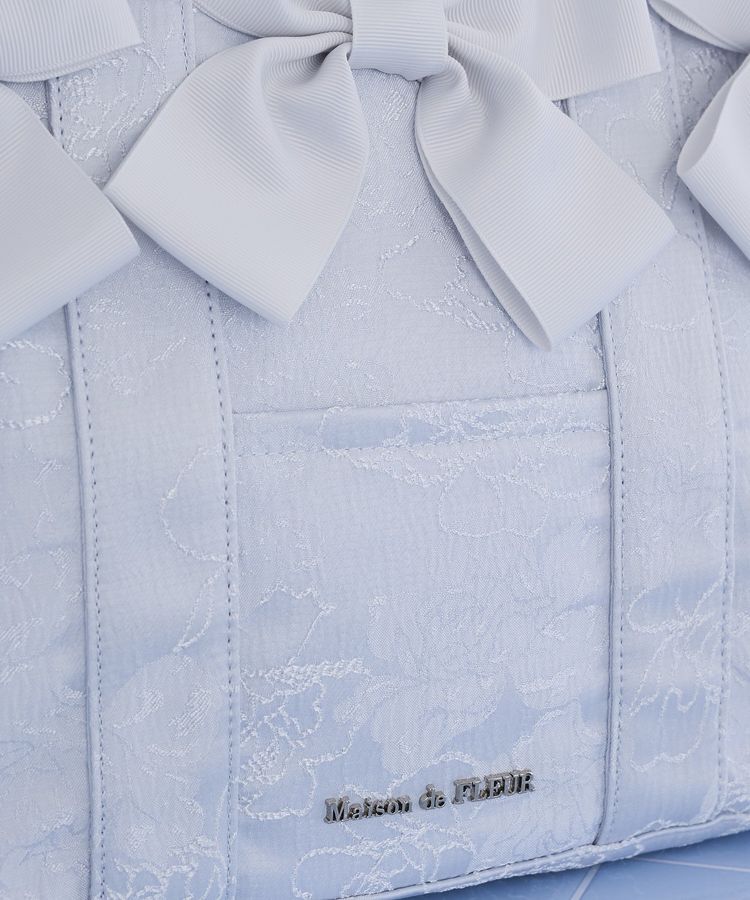 Maison de FLEUR「【Mサイズ/2Way】ブルーマニアボリュームリボン2WayトートMバッグ」|トートバッグ|