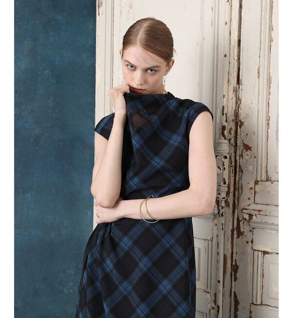 LOULOU WILLOUGHBY「【LOULOU WILLOUGHBY】ドレープチェックワンピース」|ワンピース|