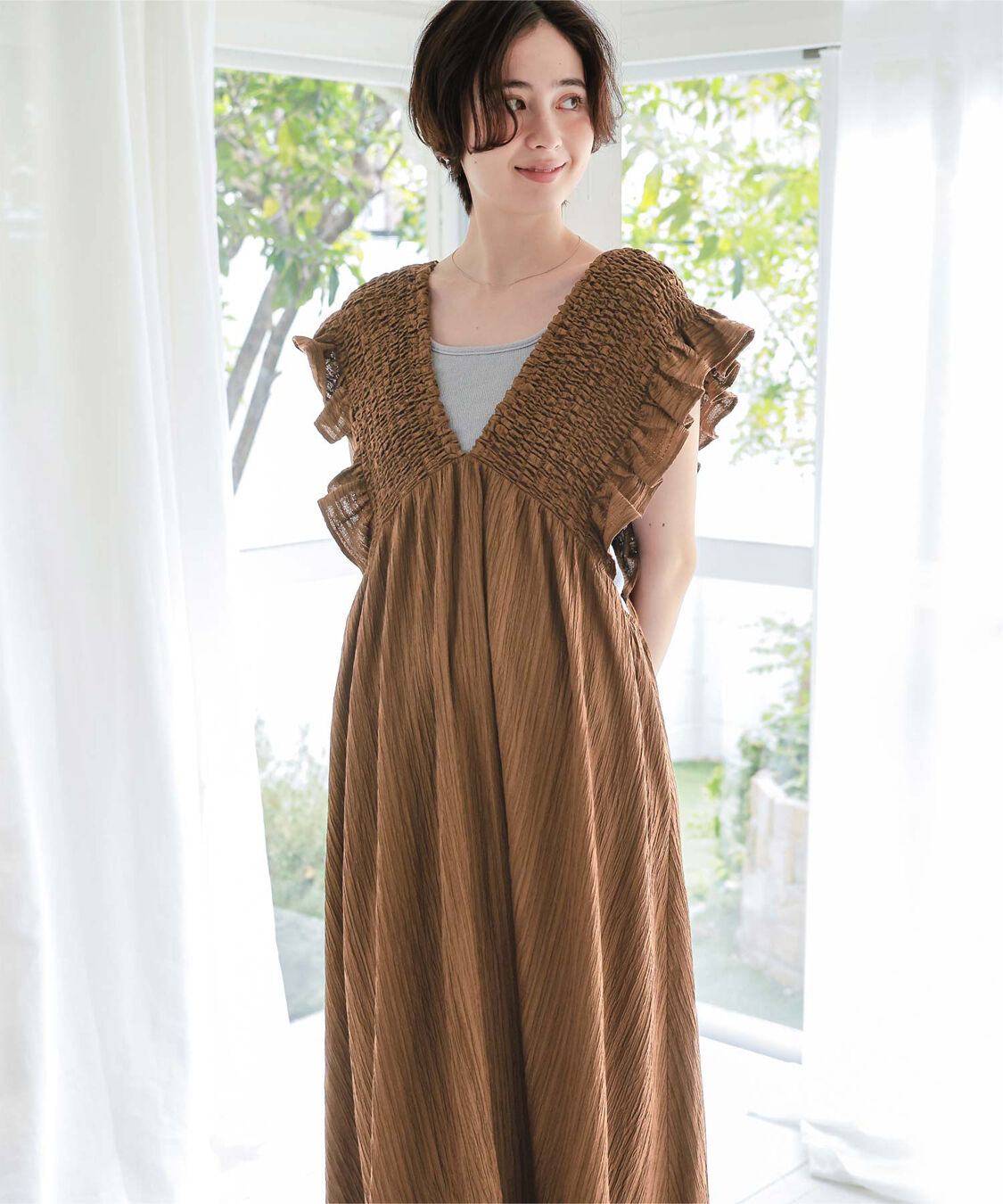 titivate「シャーリングフリルワンピース」|ワンピース|
